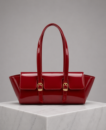 Avaline Tote Bag – Elegant Patent Leather Women's Shoulder Handbag