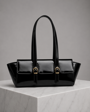 Avaline Tote Bag – Classic Patent Leather Women's Shoulder Handbag